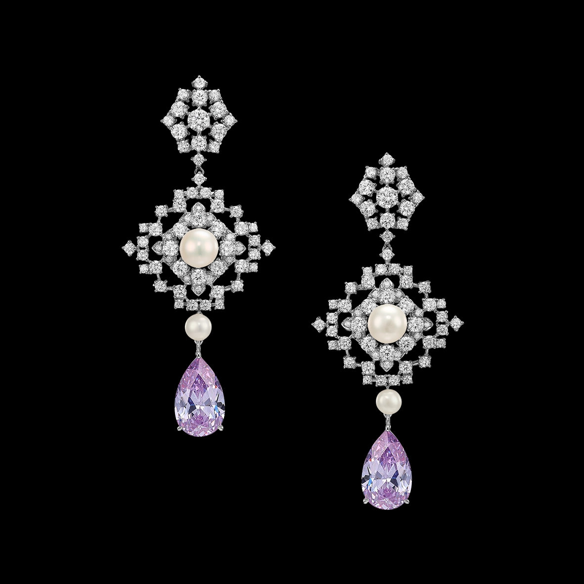 Lilac Pixelise Earrings